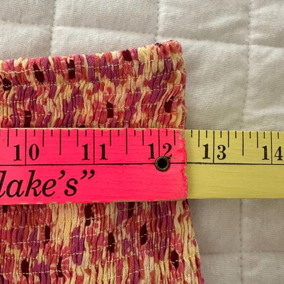 POUPETTE ST BARTH Womens Skirt Small Triny Yellow Gerbera Ditzy Floral Smocked - Picture 10 of 12